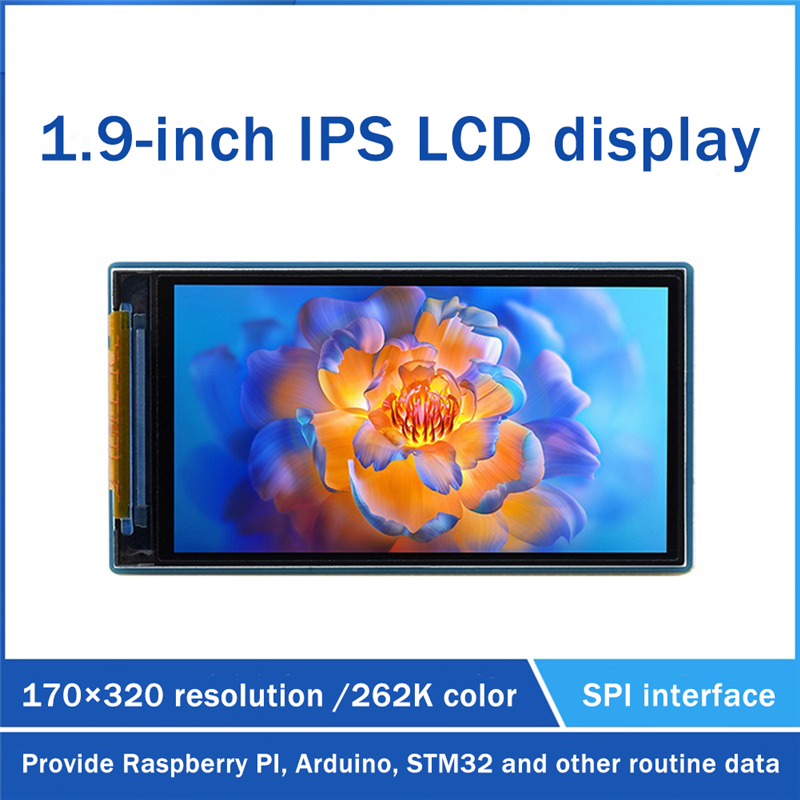 Waveshare 1 Set LCD Display Module 1.9 Inch IPS Color LCD Display 170X320 Pixels SPI Interface 262K Color Screen for Raspberry Pi/Arduino/STM32. 