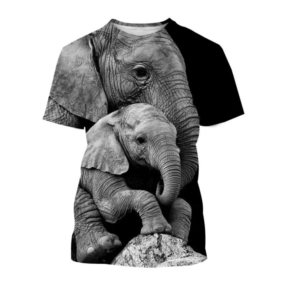 Funny Elephant T-Shirts Animal 3D Print Streetwear Men Women Casual Fashion Oversized T Shirt Kids Boys Girls Tees Tops Clothing