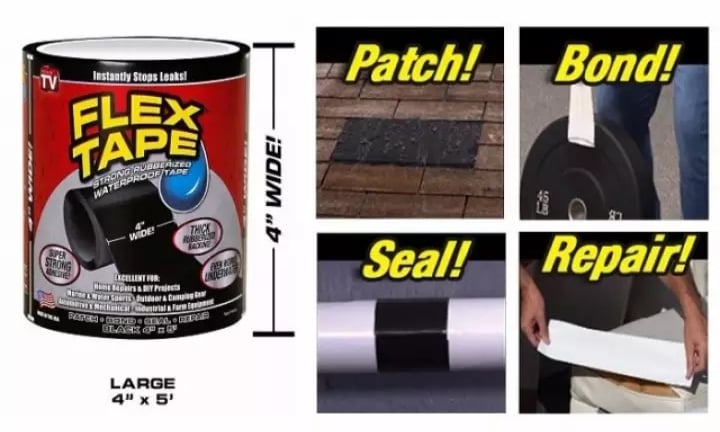No Leak Tape | Waterproof No Leak Tape | Instantly Stops Leaks | Super Strong Tape | PVC, Roof Leaks Tape. 