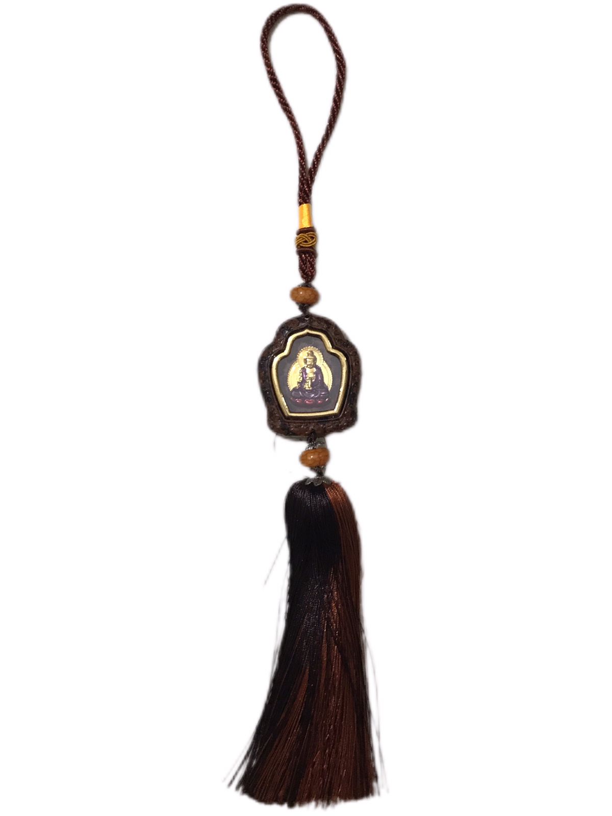 Car Hanging Decoration Buddha Car Pendant, Peach Wood Car Hanging Accessories Exquisite Carving Guanyin Car Charm Gift Car Mirror Hanging Accessories Car Pendant Lucky for Car(Made By Thailand )