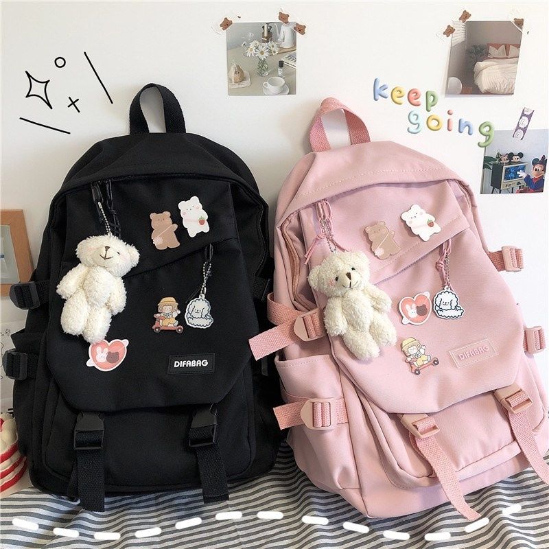 Flower Datong Store Junior s Schoolbag Women s Korean Harajuku High School Student Mori Style All Matching Girlish Backpackins