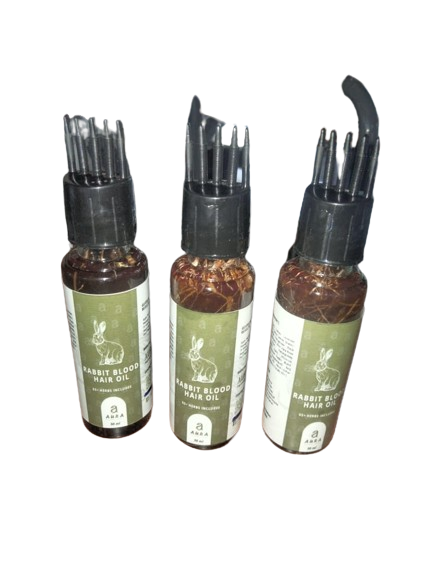 Rabbit Blood  Hair Oil 50ML 100ML Natural Rabbit Blood hair Growth oil, Rabbit hair oil, Natural Hair Oil, Herbal Hair Care, Hair Growth Oil, Organic Hair Serum, Hair Repair Oil, Thickening Hair Oil, Vegan Hair Products. 