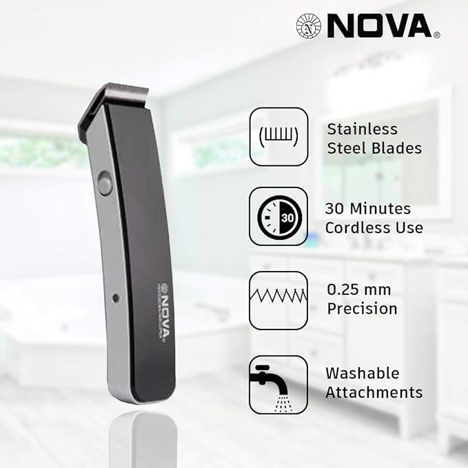 Nova NS-216 Professional Hair Trimmer for Men Hair Cutting With Hair Clipper for Men & Women. 