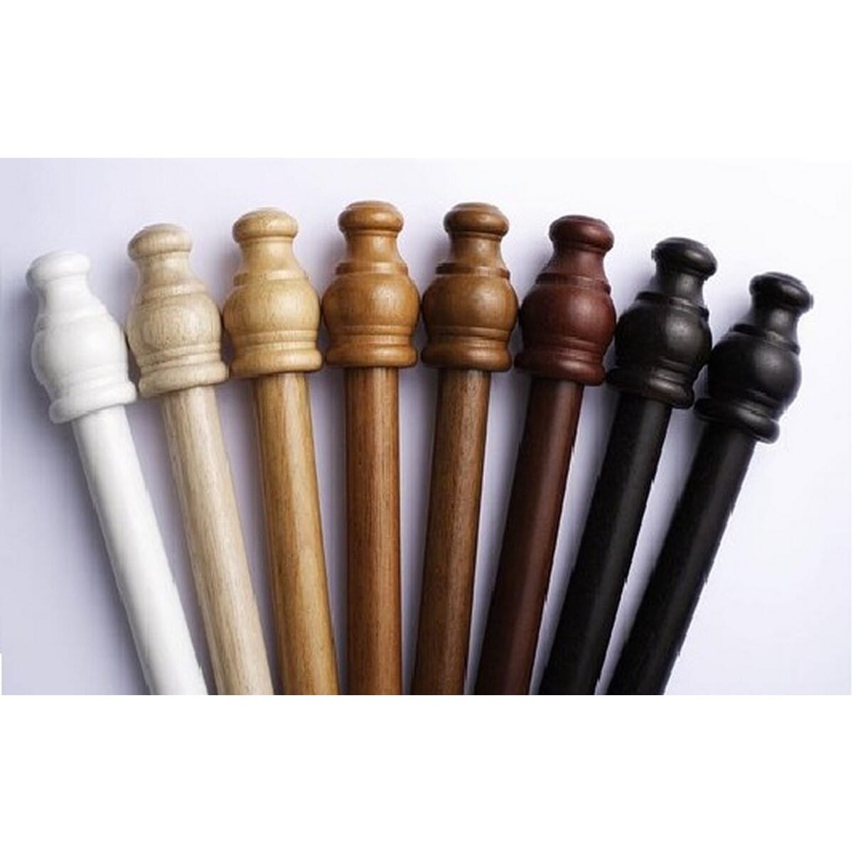 Mahogany Wooden Curtain Rod Set Durable Solid Wood Finish Multiple Sizes Available. 