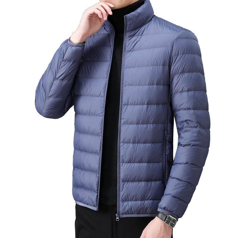 Winter Lightweight down Cotton-Padded Jacket Men's Short Large Size Casual Stand Collar Warm Jacket Dad Men's Cotton-Padded Jacket. 
