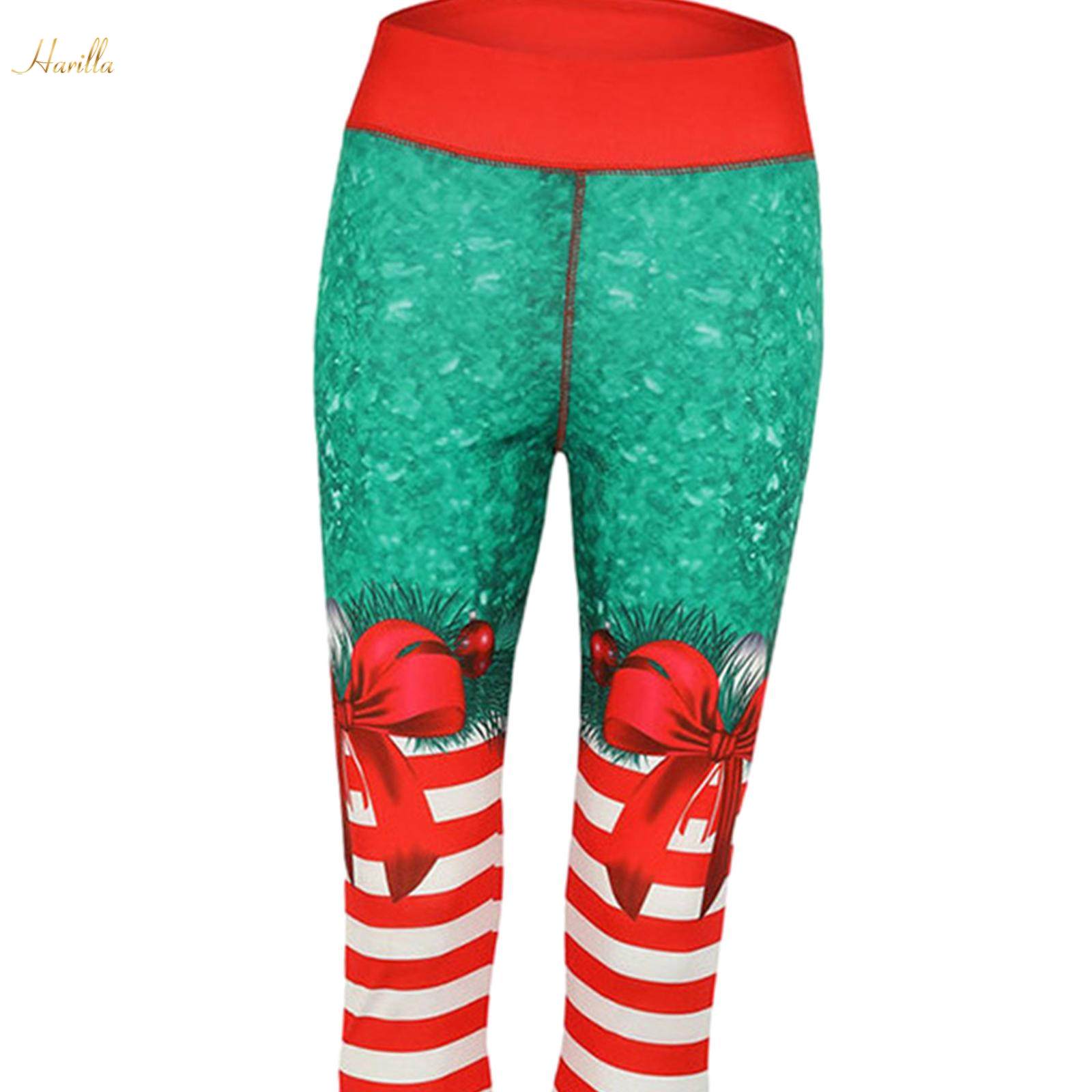 Christmas Workout Leggings Casual Female Pants Women's High Waisted Leggings S. 