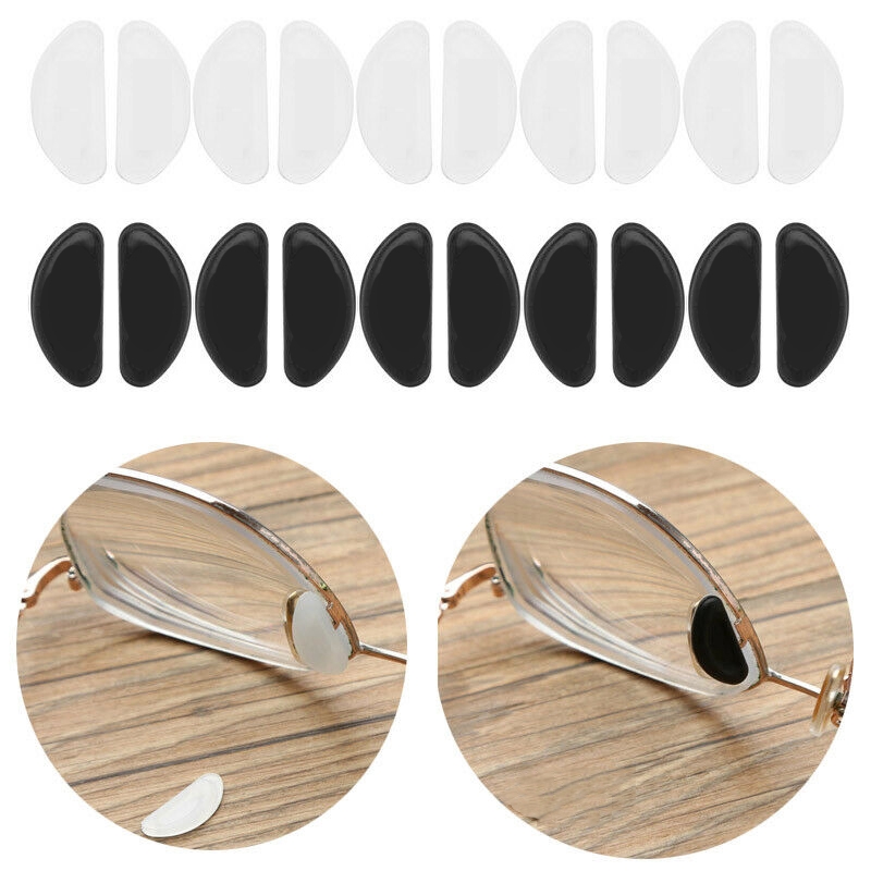 5 Pairs Pack Eyeglass Nose Pads / Anti-Slip Comfort Glasses Retainers / Self Adhesive Soft Silicone Nose Pads. 