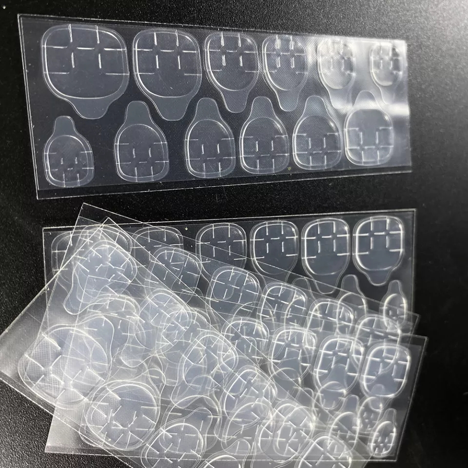 MTSSII 05 Sheets 120pcs Double Sided False DIY Nail Art Adhesive Tape Glue Sticker. 