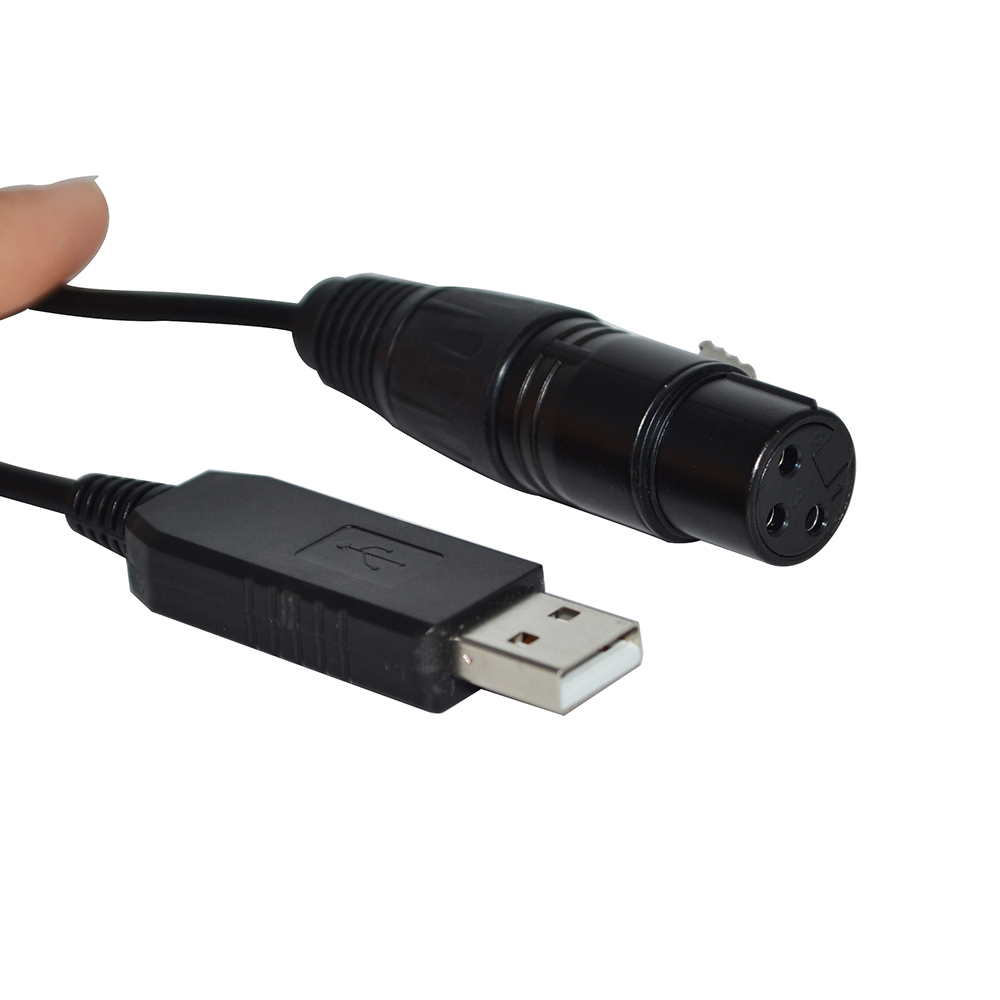 INDUSTRIAL FTDI FT232RL CHIP USB TO RS485 DMX512 3P XLR FEMALE / MALE CONVERTER FREESTYLER QLC STAGE LIGHTNING CONTROLLER CABLE. 