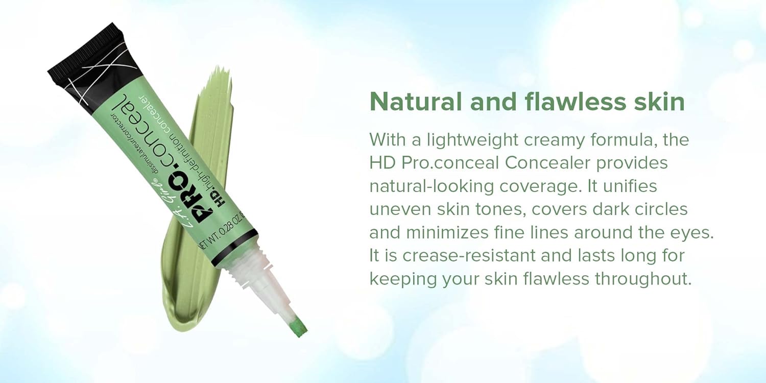 Pro Conceal (Concealer) for Face Makeup, Orange, Green Corrector and Cool Tan. 