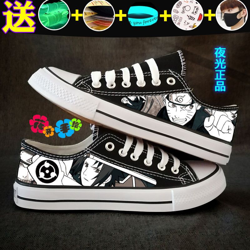 Spring Breathable Low Top Canvas Shoes Men Stylish Sneaker Naruto One Piece Boys Anime Shoes Student Luminous Shoes. 