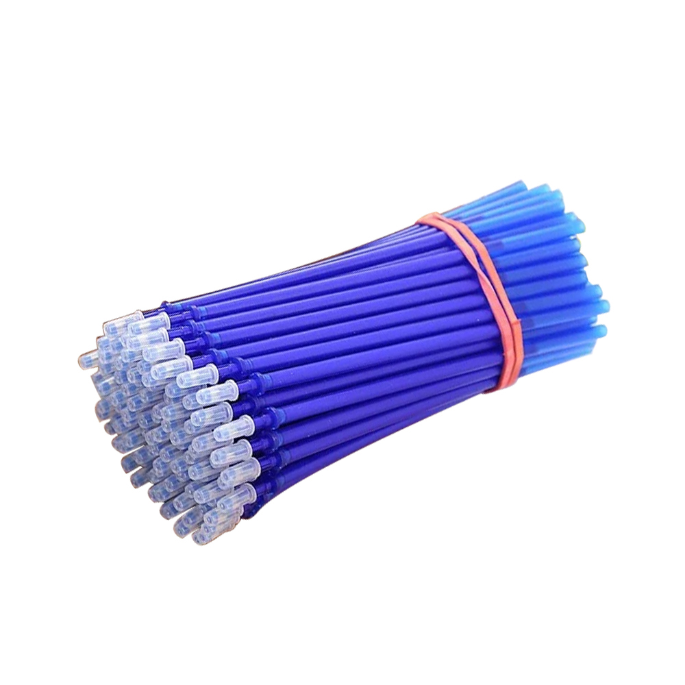 0.5mm Erasable Gel Ink Pen Refill School Office Full Needle Erasable Gel Ink Pen Replacement Blue 100Pcs. 