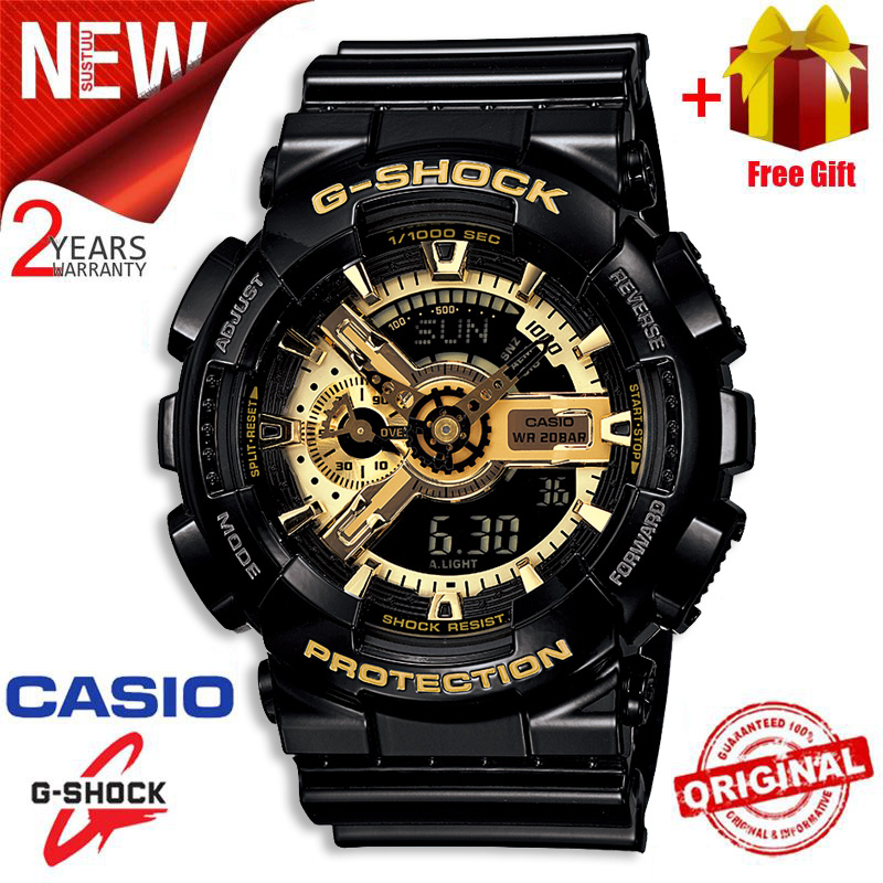 (Ready Stock) G-Shock GA110 Men Watch Sport Watch Dual Time Display Water Resistant Shockproof and Waterproof World Time LED Auto Light Sports Wrist Watches GA-110GB-1A. 