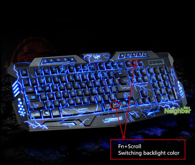 M200 Gaming Keyboard LED Cracking Lightening Backlight Daraz.lk