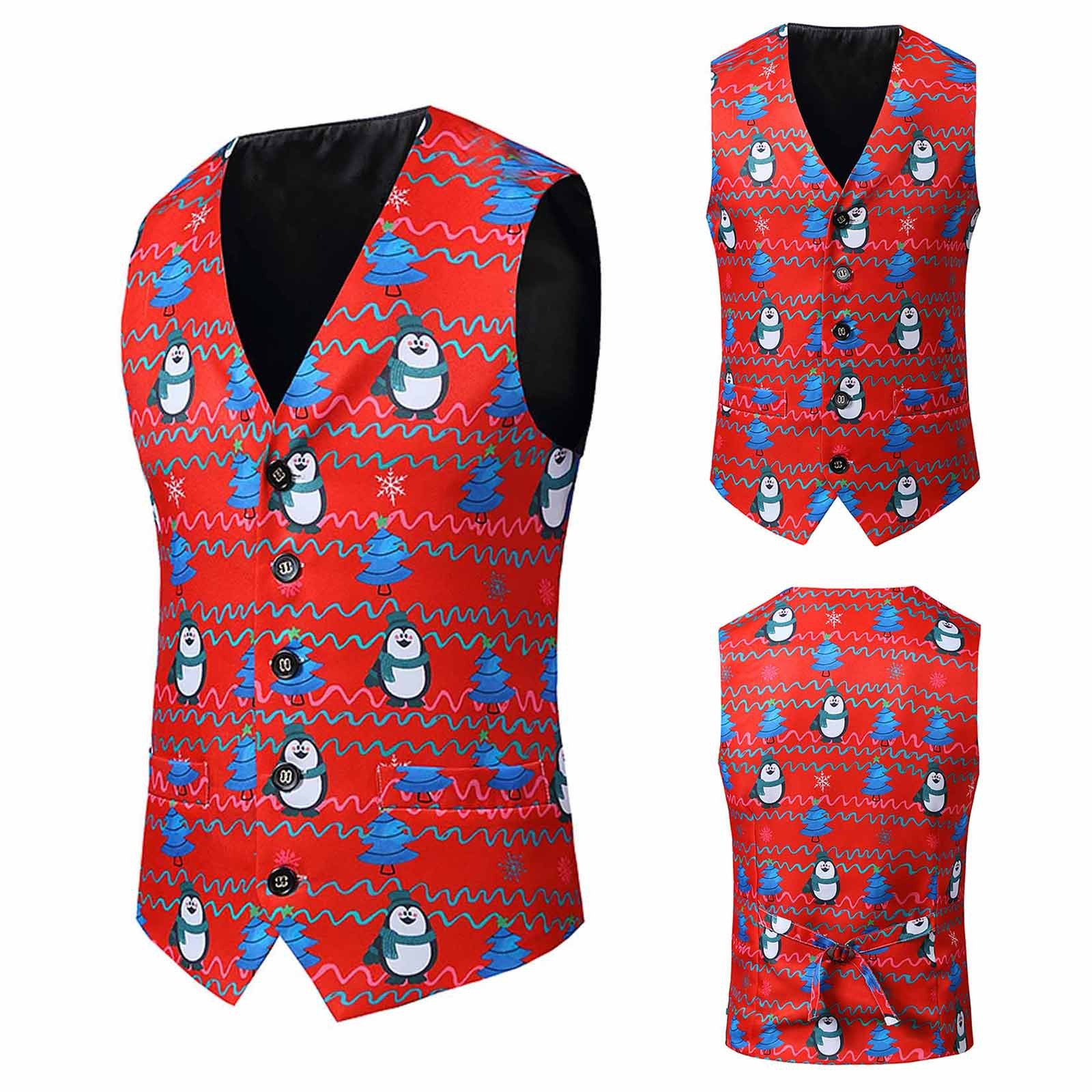 mens christmas suit vest
