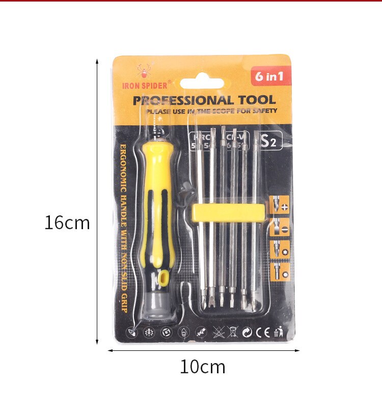 Iron spider Multi Purpose Professional 6 in 1 Screwdriver set HRC 51-54