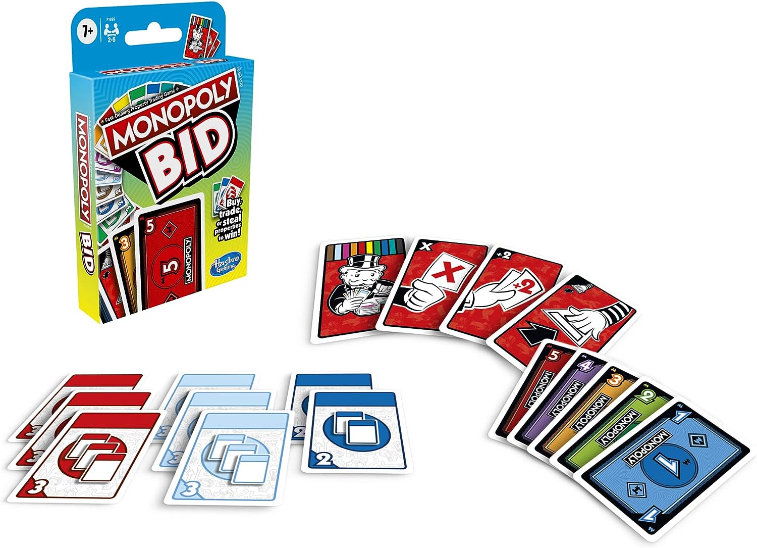 Hasbro Gaming Monopoly Bid Game, Quick-Playing Card Game for 4 Players, Game for Families and Kids Ages 7 and Up. 