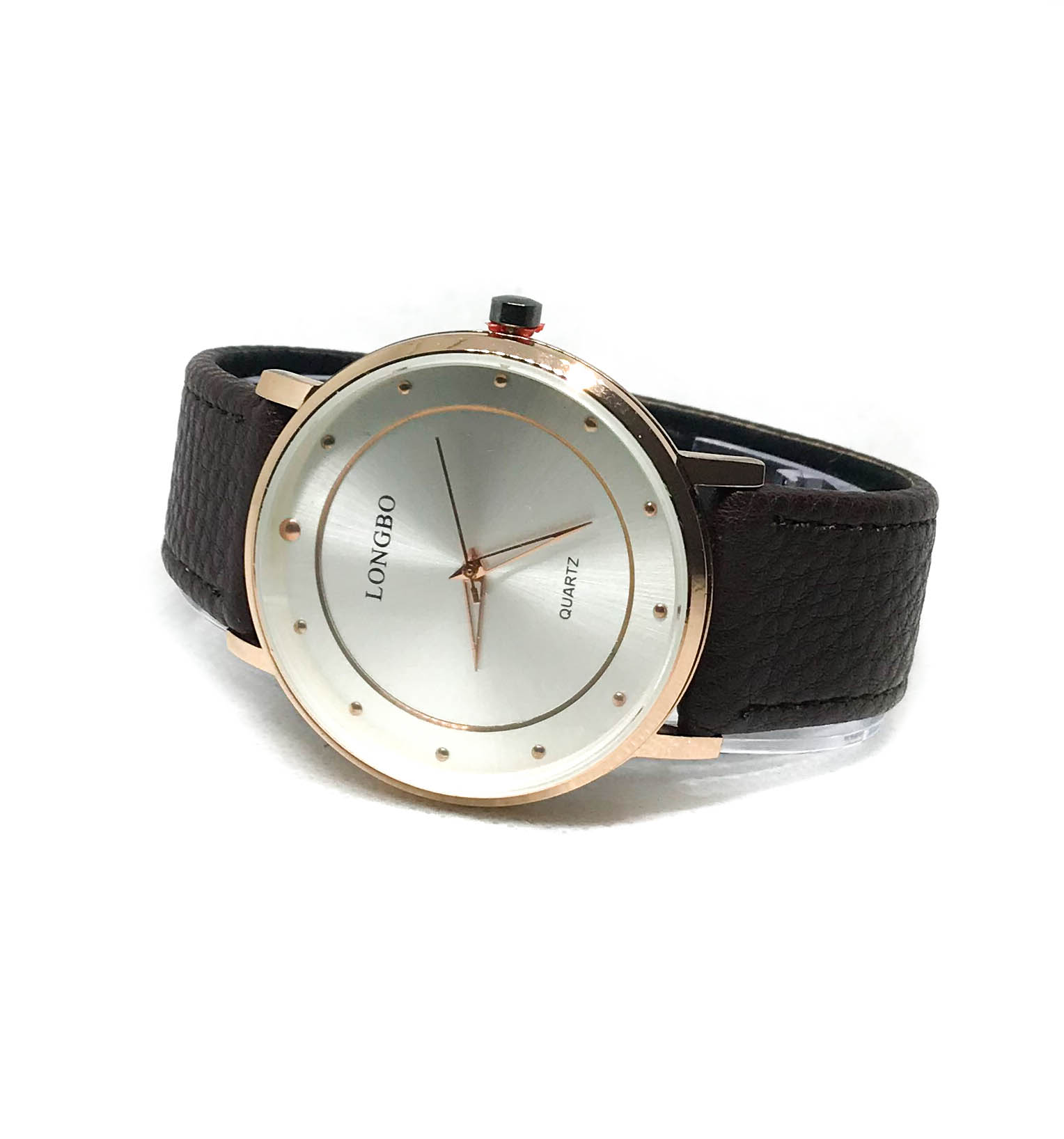 LONGBO Luxury Men's Brown Leather Wrist Watch