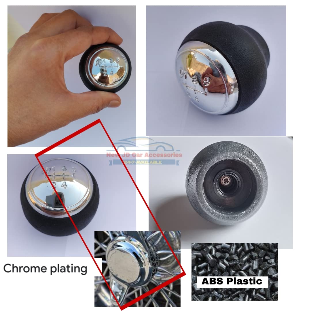 New JD Car Accessories, for Car  Etios Liva & Etios Cross, Finishing Heavy Duty,5 Speed 1Pis Gear Shift Lever Cover Boot & 1Pis Gear Knob [Combo Pack 2 Items is] 04 NUZ. 