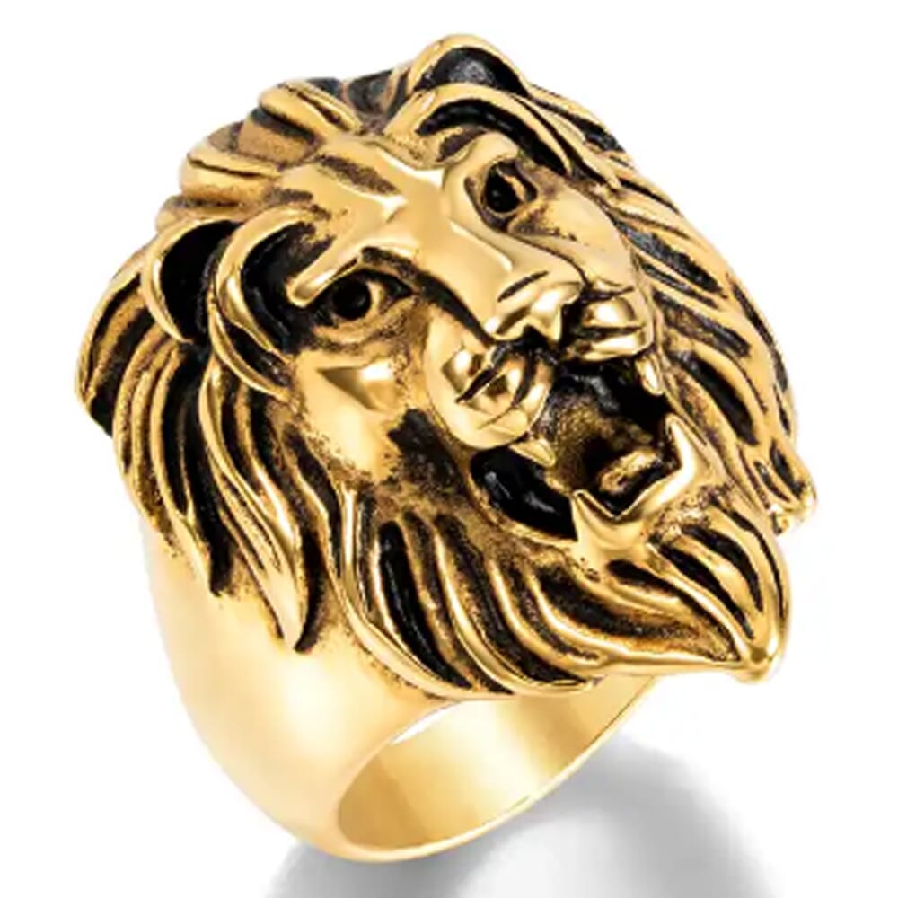 Lion gold ring on sale price