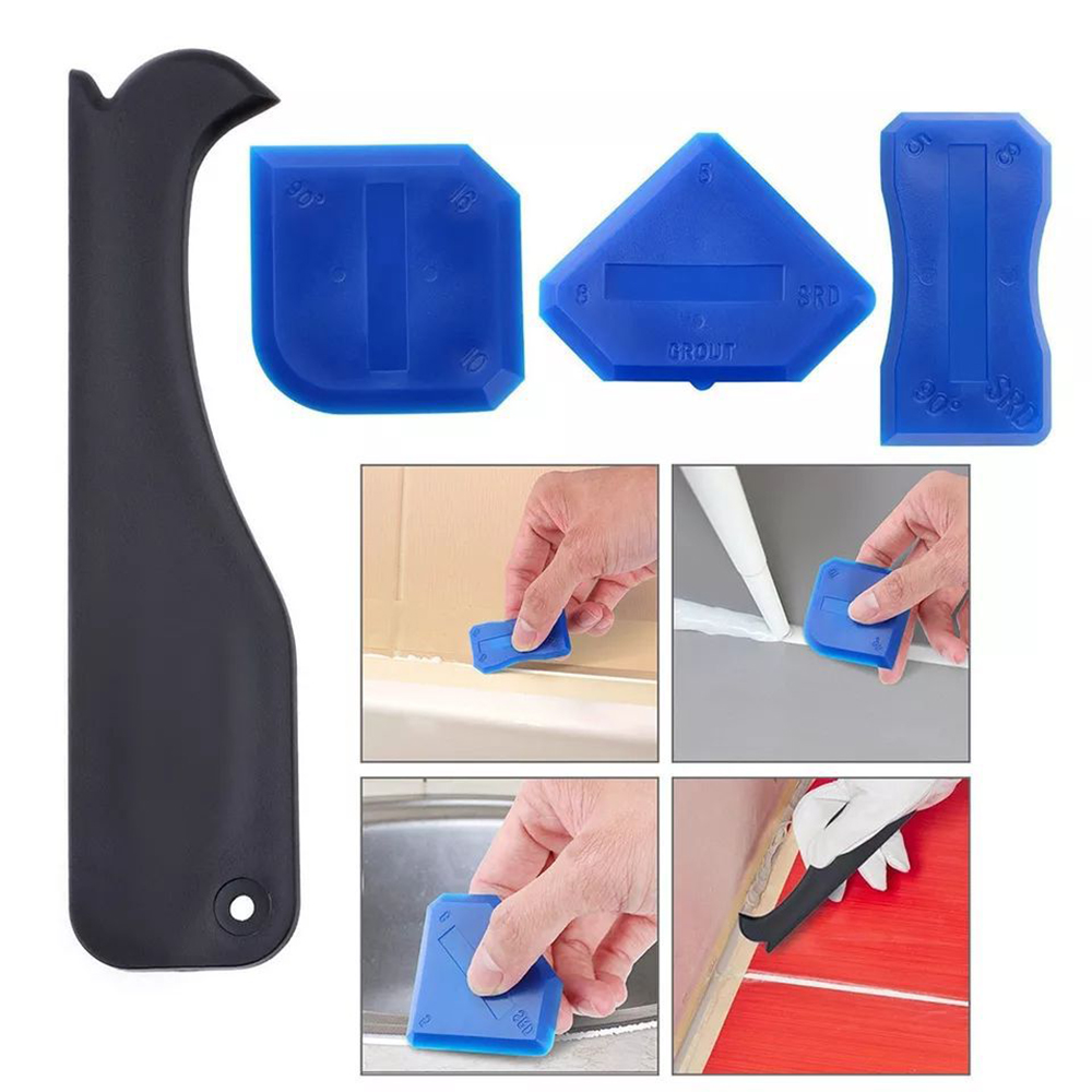 KOGEEK 17 PCS Caulk Remover Tools 3 in 1 Metal Scraper with 6 Silicone Pads Grout Angle Scrapers Caulking Nozzle Applicator Cleaning Brush Sealant Finishing Tools for Kitchen Bathroom Window Sink Tile. 