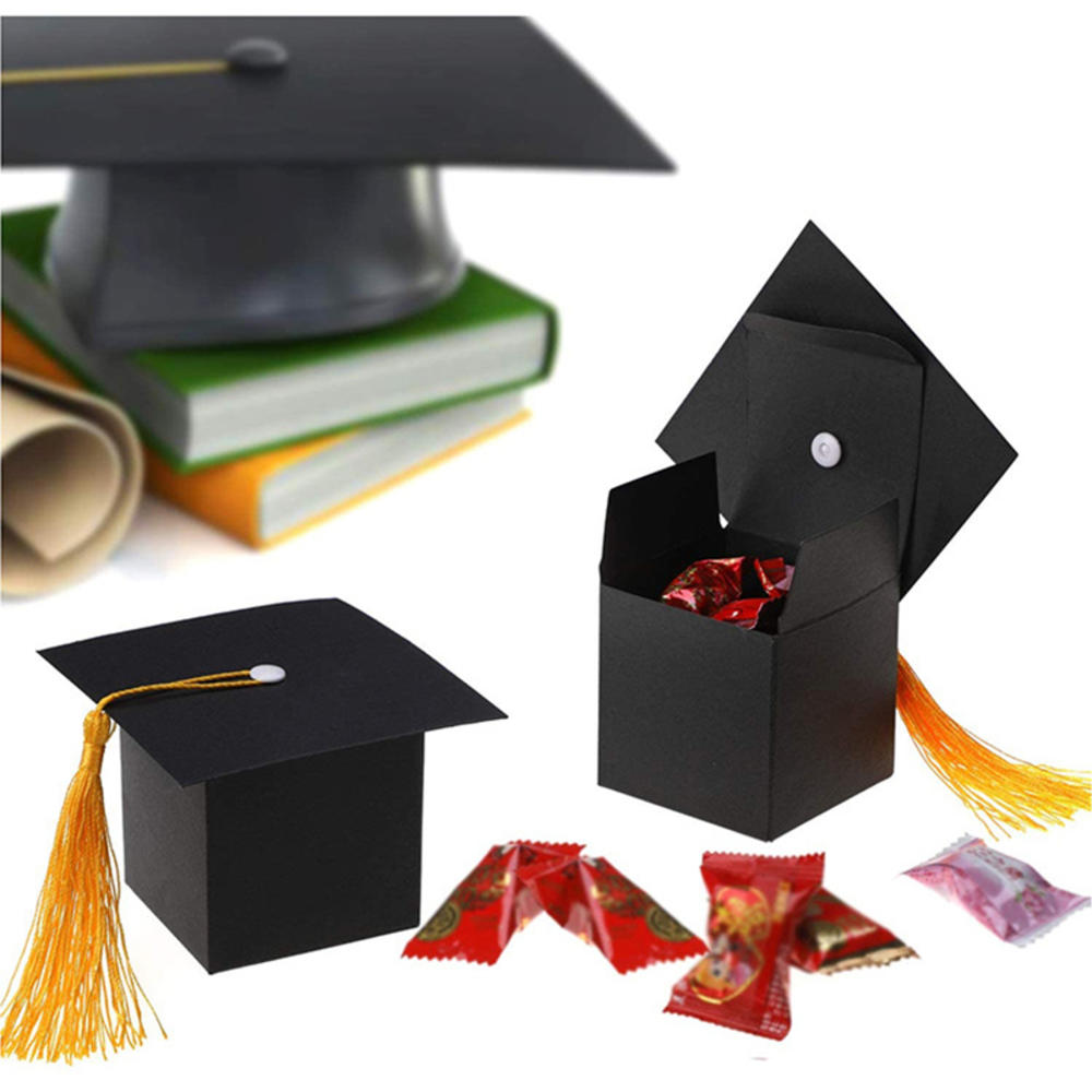 2023 Graduation Decorations Black Graduation Cap Candy Box Graduation Gifts Gift Box Gift Boxes. 