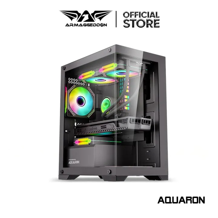 ARMAGGEDDON AQUARON MATX TRANSPARENT VIEW GAMING CASING CHASSIC PC CASE