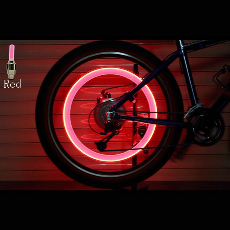 2PCS Bicycle LED Light Tire Valve Cap 
