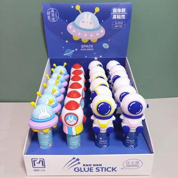 Space Explorer Gluestick ( Caeative Solid Adhesive Stationary Kawaii Cartoon Animal Silicone Head 8G Solid Adhesive). 