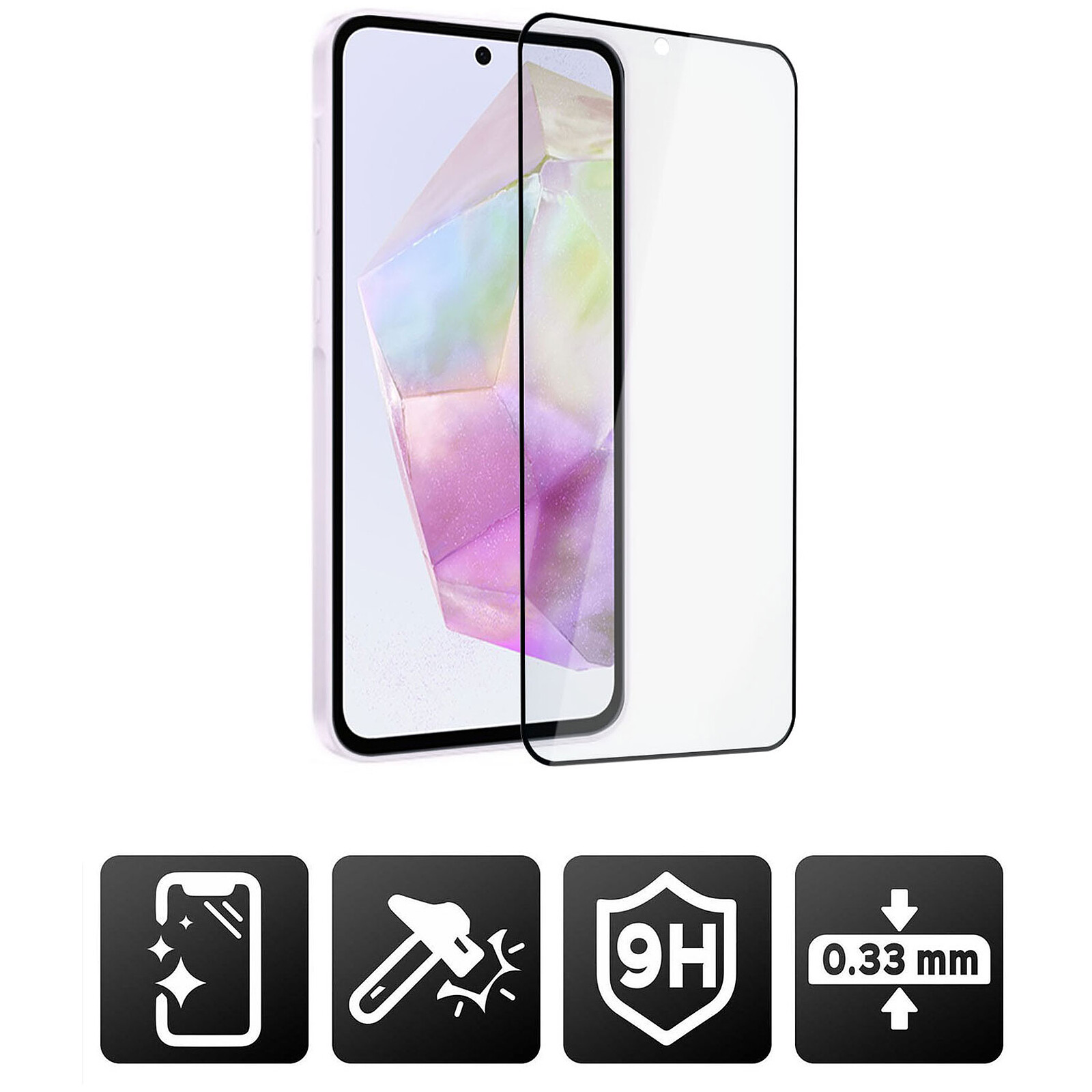 Samsung Galaxy A55 5G Tempered Glass Screen Protector 3D Edge Glass With Full Glue & Full