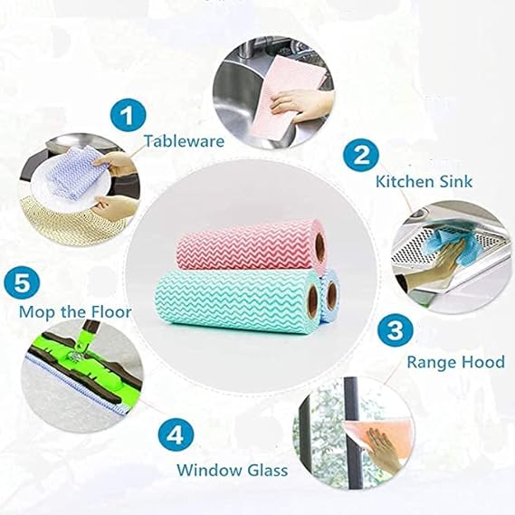 Home & Kitchen Multipurpose Tissue roll Reusable Towel Wipes Origami Paper Towels tissues Rolls for Cleaning and Kitchen Surface Floor & Packing Napkins Washable Cloth Non Woven. 