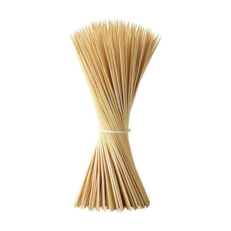50pcs Bamboo Stick Food Grade Bamboo Skewer Sticks Disposable Natural Wood Long Stick For Barbecue Fruit BBQ Tools. 