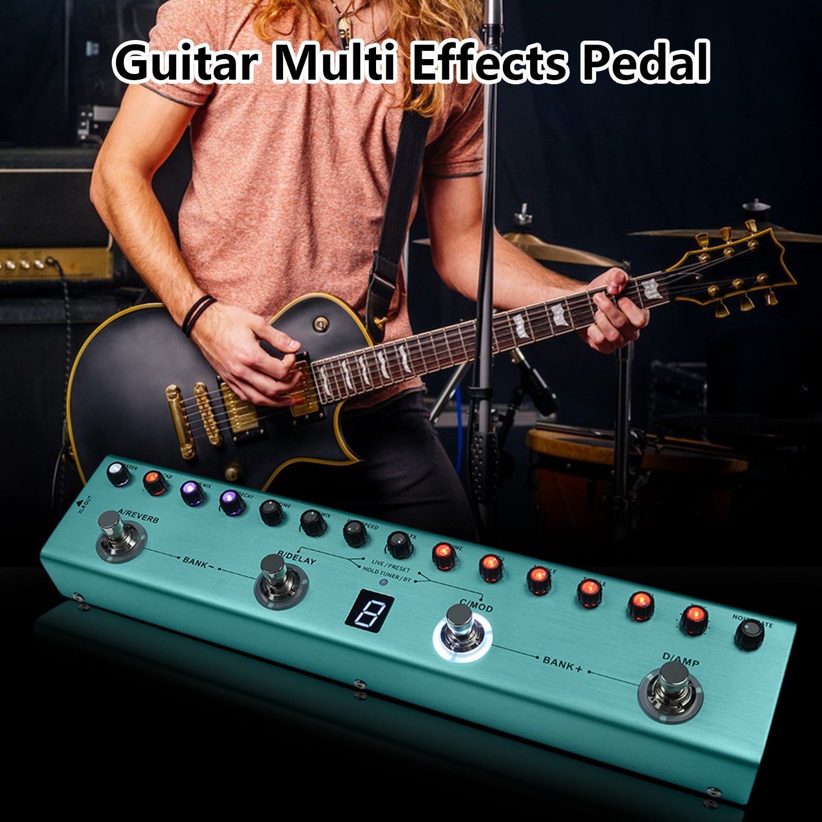 M-VAVE TANK-G Guitar Multi Effects Pedal 3 Band Equalizers XLR Balanced Output 3 Delays 3 Reverbs Guitar Effects Pedal. 