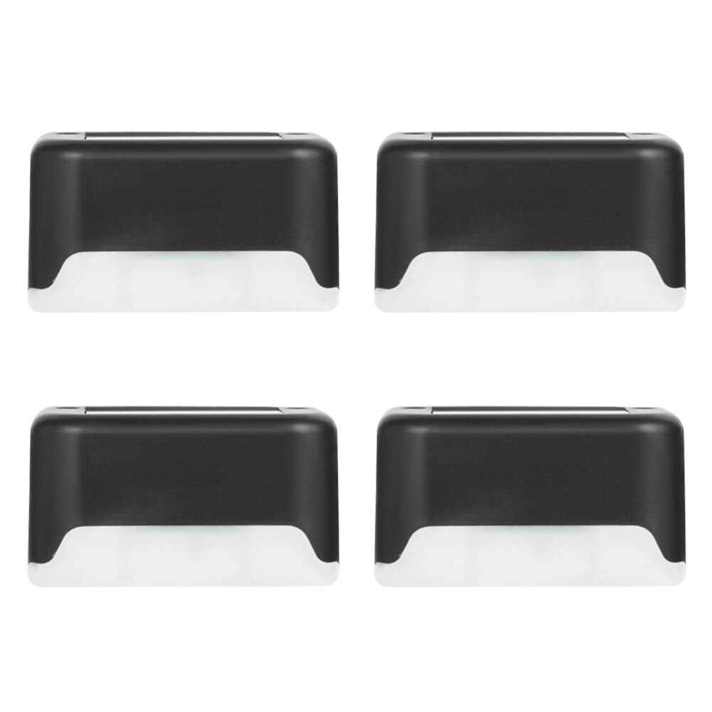 4PCS LED Solar Lamp Path Stair Outdoor Waterproof Wall Light Garden