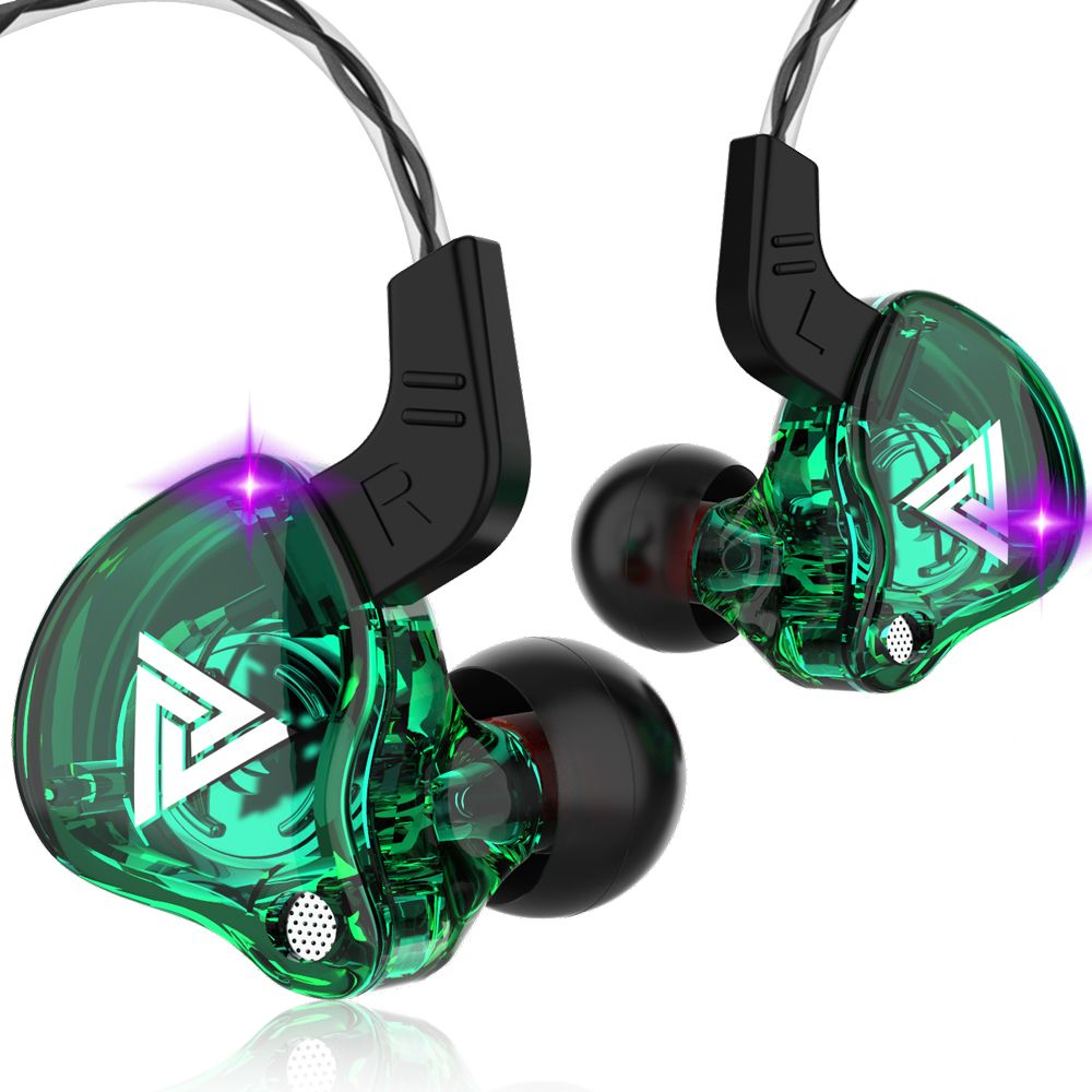 QKZ AK6 3.5mm wired Copper Driver HiFi Sport Headphones In Ear Earphone For Running With Microphone Headset music Earbuds. 