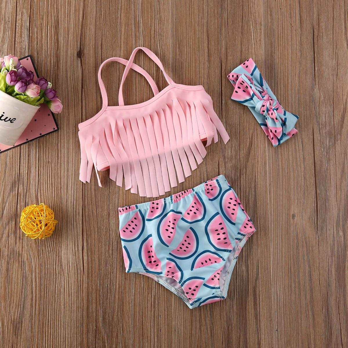 Baby Swimwear Princess Kid Baby Girl Swimwear Bikini Tankini Swimsuit Sunsuit Clothes 3PCS. 