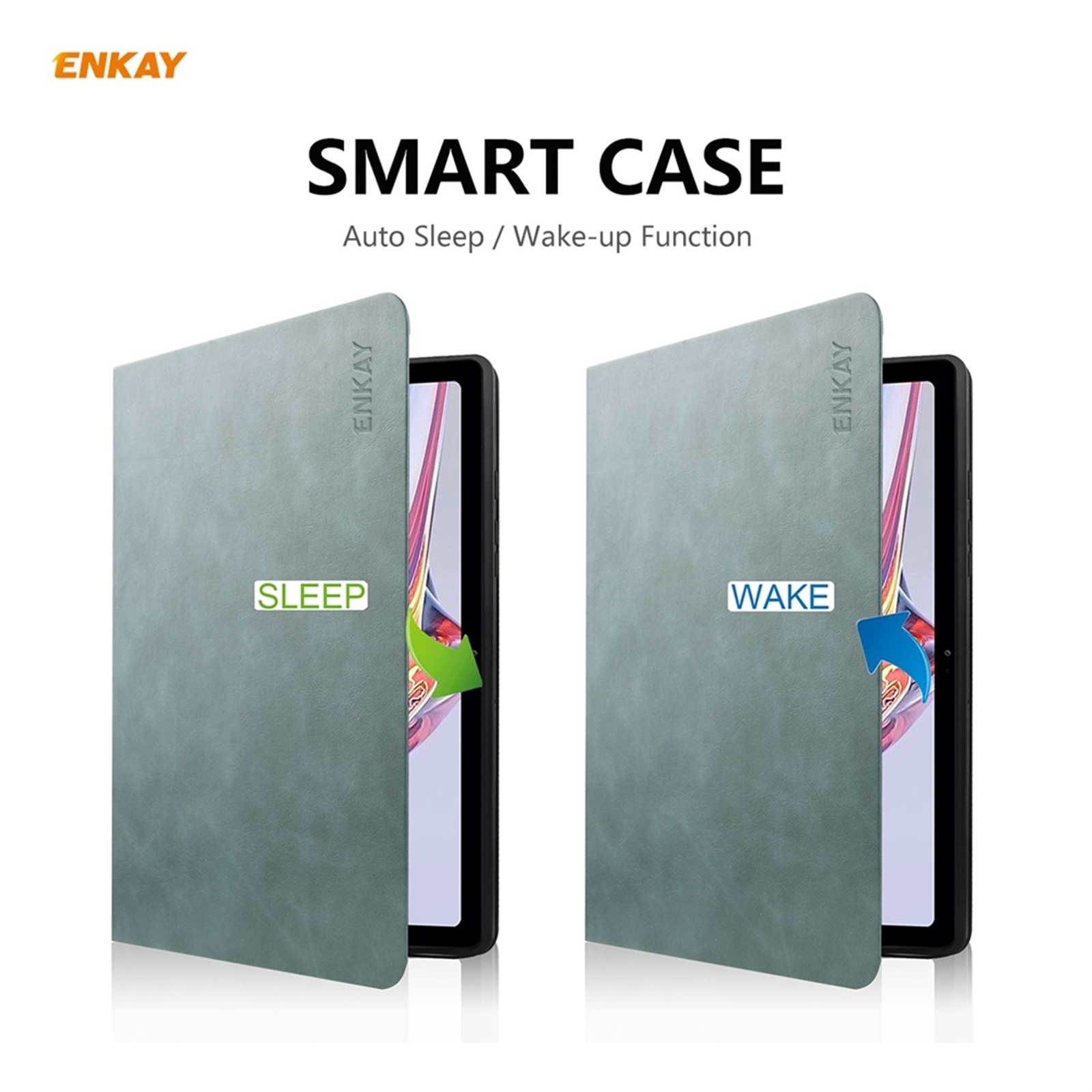 (New arrival) For Samsung Galaxy Tab A7 10.4 T500 / T505 2020 / 2022 ENKAY Cow Texture TPU Leather Smart Case For Samsung Galaxy Tab A7 10.4 2020 T500. 