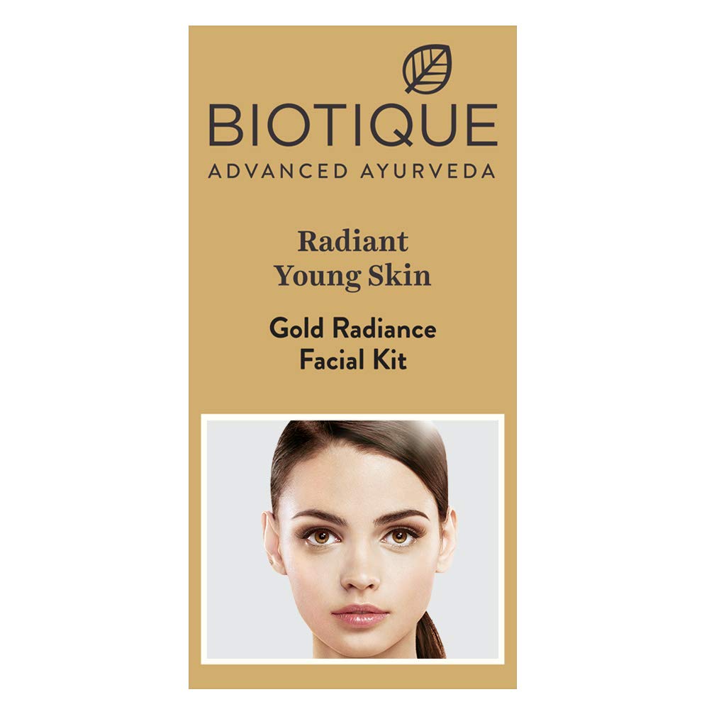 Biotique Gold Radiant Skin Youth Facial| 6-Step Facial Kit for Radiant Skin| Ayurvedic and Organically Pure| 100% Botanical Extracts| Suitable for All Skin Types | 65gm SAM. 