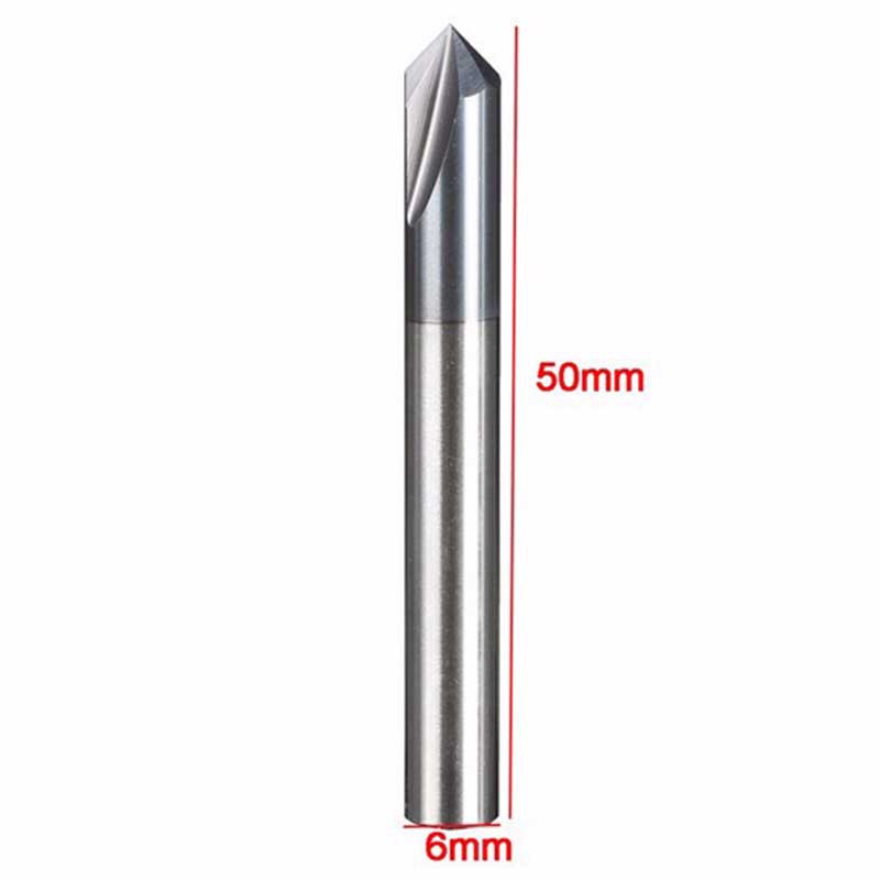 bbyes 6mm Chamfer End Mill 90 Degree Cutter Router Bit Tool 2 Flutes HRC45 Carbide. 