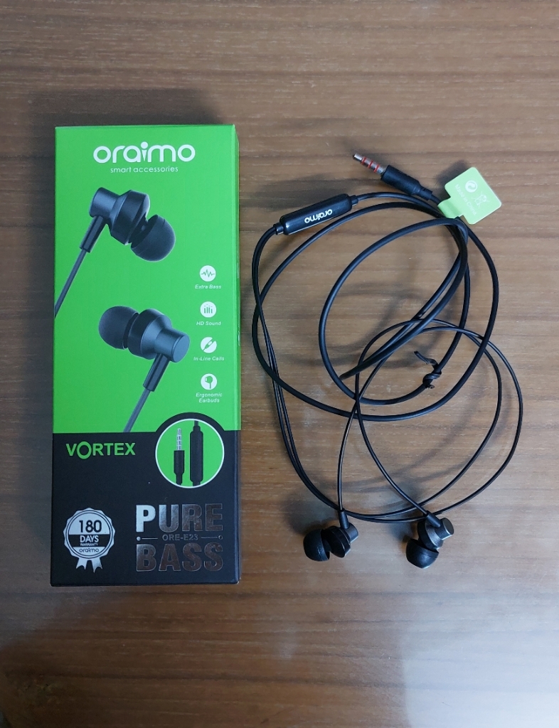 Oraimo Vortex ORE-E28 Pure Bass In Ear Earphone With Mic oraimo