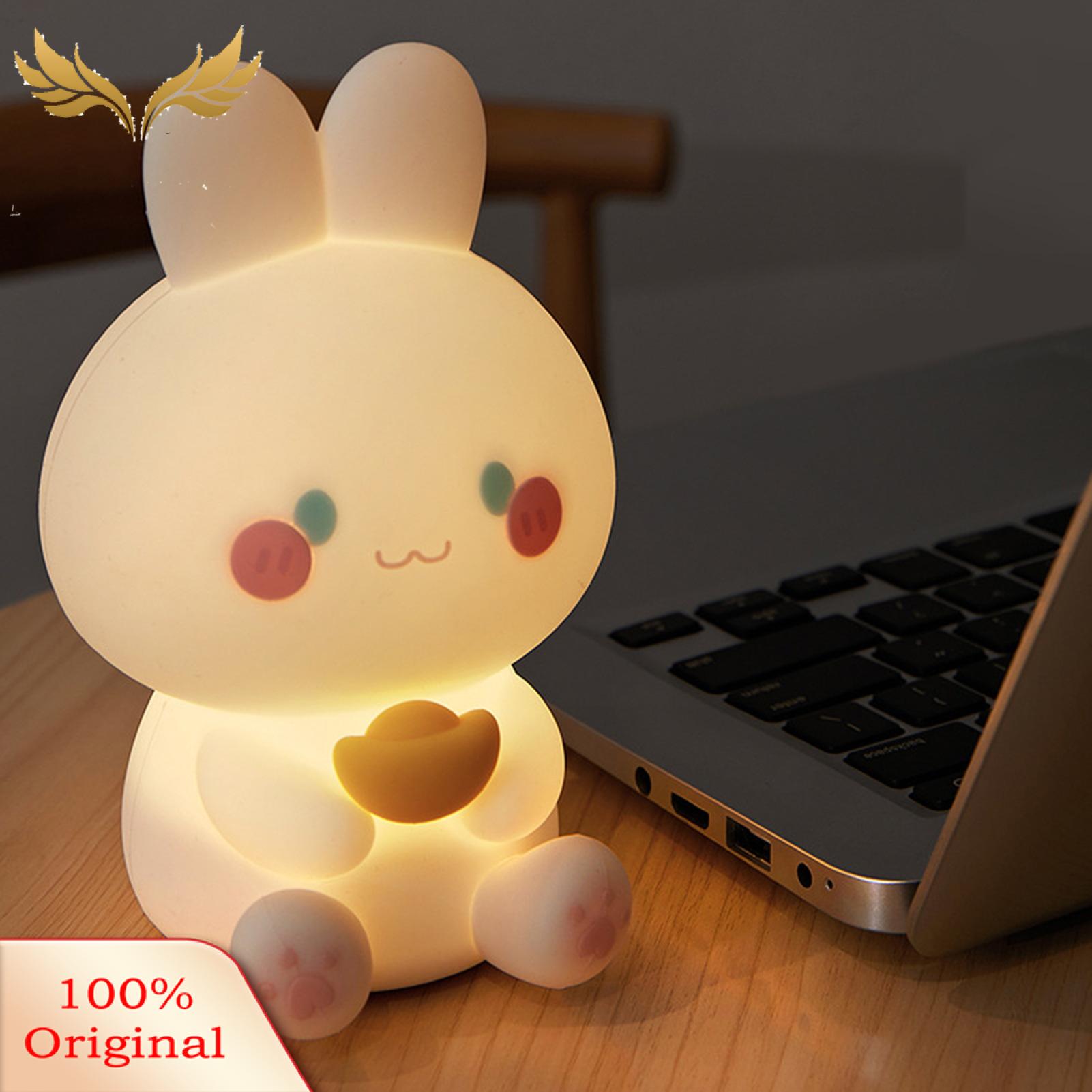 SuperRide Rabbit Desk Lamp Soft Lighting USB Charging Bunny LED Night Light Decor. 