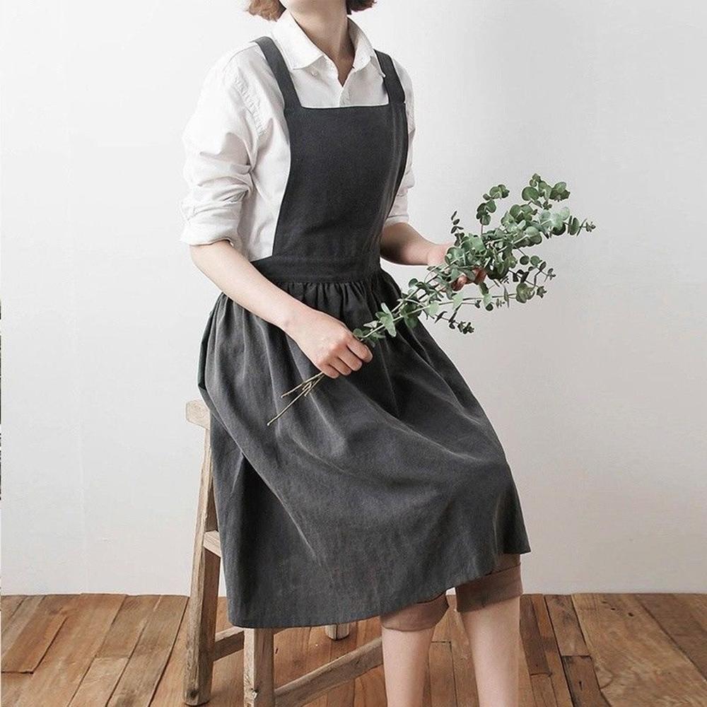 Japanese Cotton and Art Apron Coffee Shop Flower Shop Gardening Studio Preschool Teacher Work Clothes. 