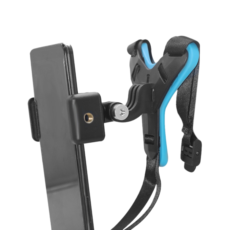 Helmet Chin Mount Holder with Phone Stand and Remote Ski / Motorcycle Helmet Stand for Action Camera and Phone. 