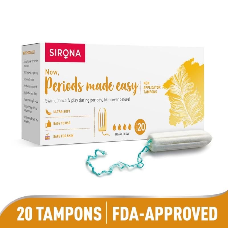 20Pcs Sirona Fda Approved Non Applicator Tampons For Heavy Flow, Ultra ...