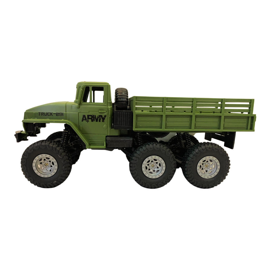 RC Car, 1/16 Model Remote Control Six-Wheel Drive Military Truck RC Toy Car (Green). 