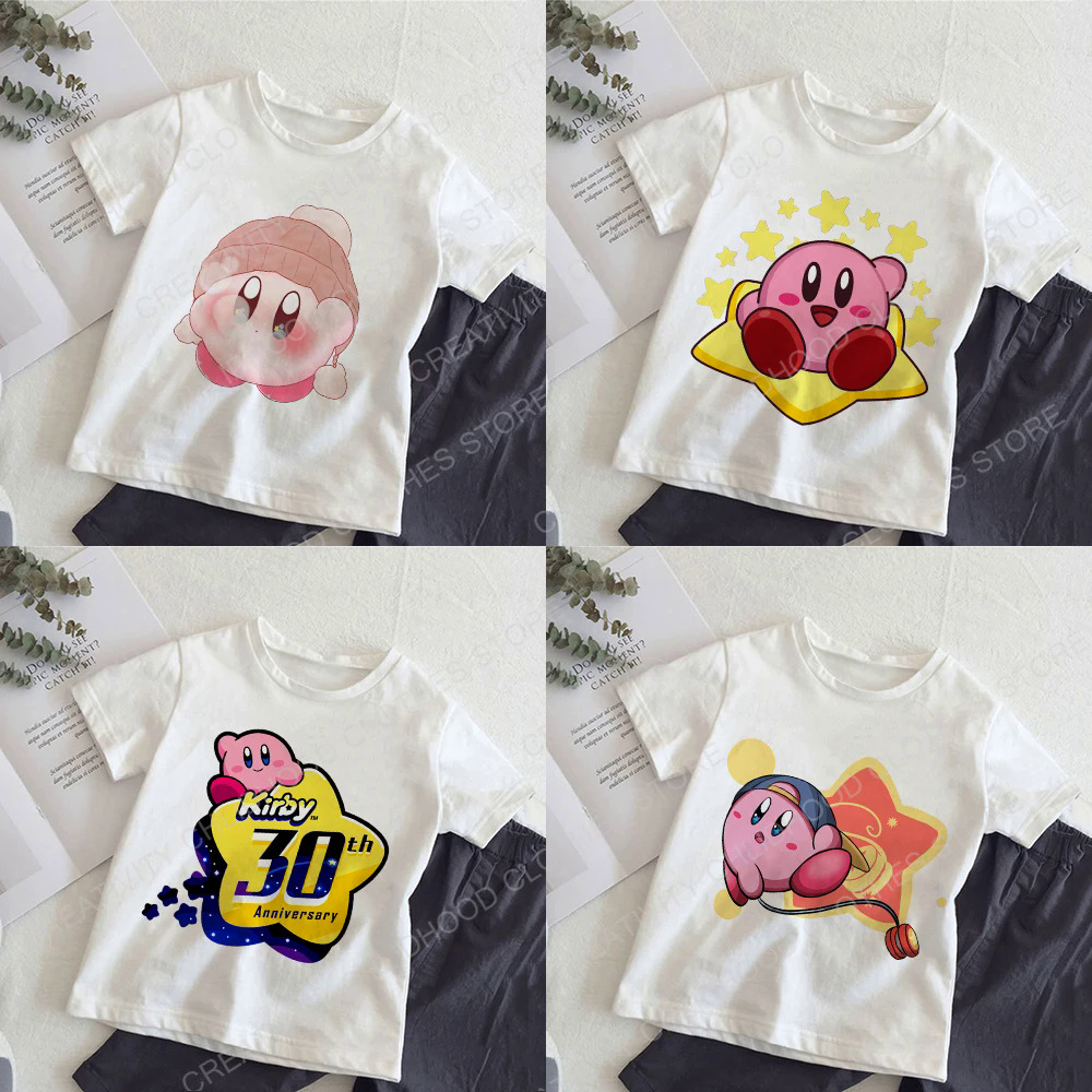 New Kirby CHILDREN'S T shirt kawaii anime kid cartoons T-shirt game casual clothes short sleeve girl boy birthday tee shirts top