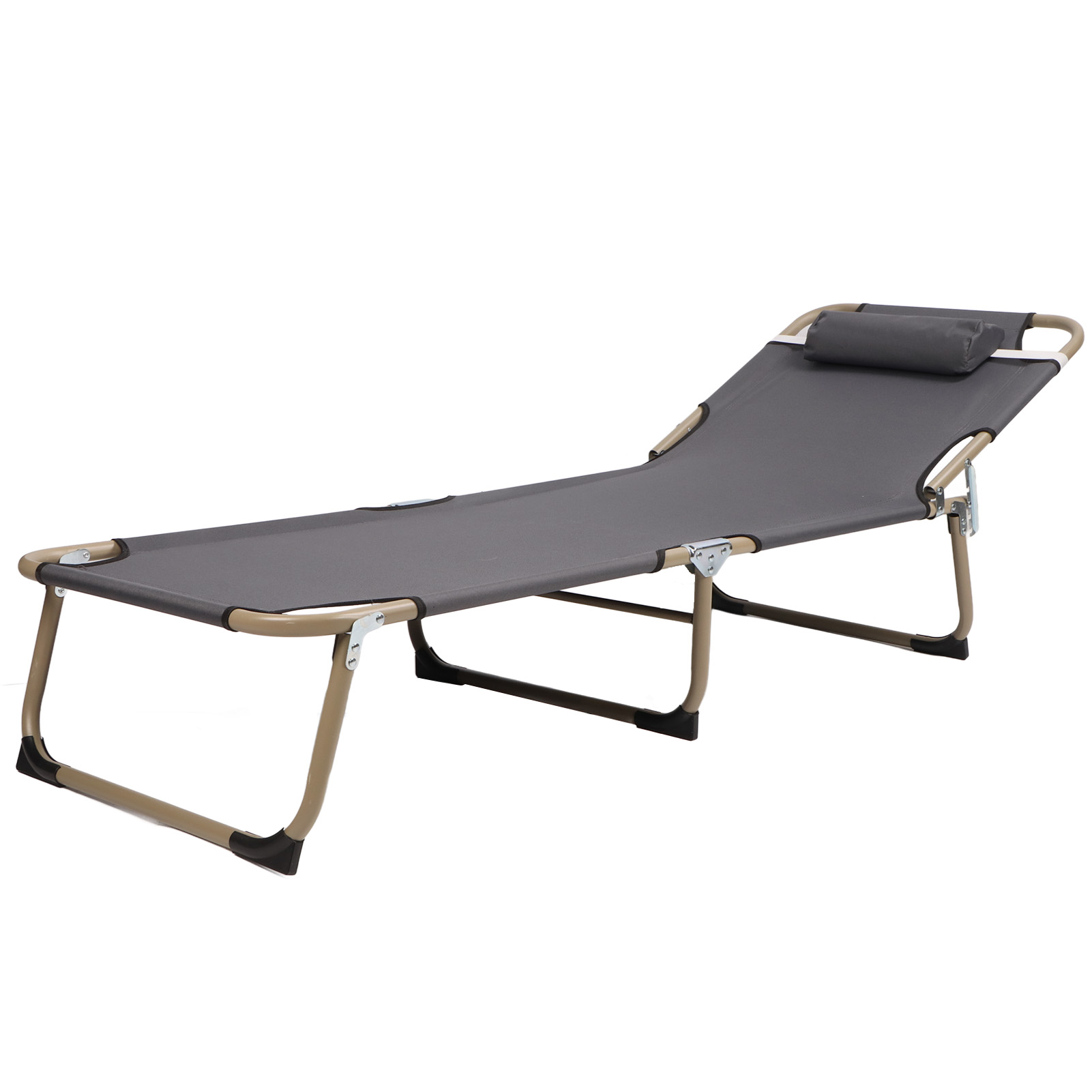 Adjustable 4 Position Portable Folding Camping Cot High Strength Adjustable Sitting Backrest Portable Folding Camping Cot with Pillow for Camping for Beach. 