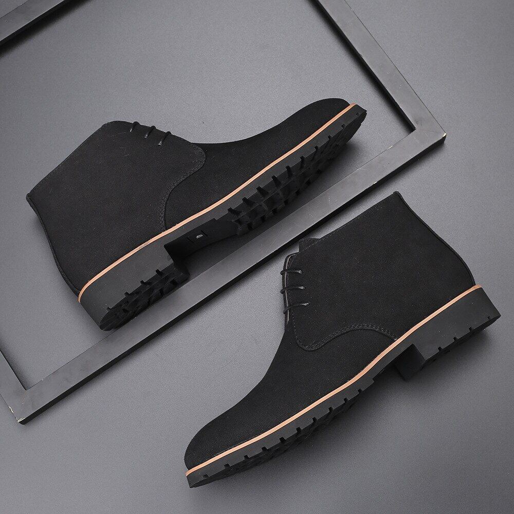【ZIME】Shoes Man Spring New Fashion Casual Men Ankle Chelsea Boots Male Shoes Cow Suede Leather Slip On Motorcycle Man Bootgy6. 