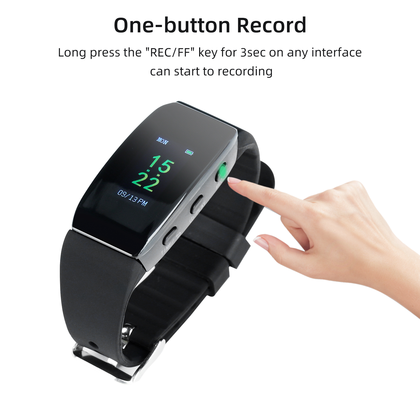 16GB Digital Voice Recorder Watch Audio Dictaphone with Color Screen Display Detachable Wristband MP3 Music Player Voice Activated Recorder Support Date and Time Setting/Password Protection. 