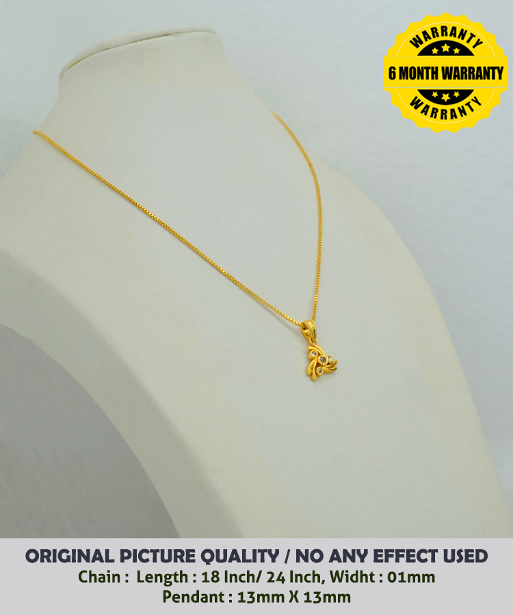 Gold plated 01MM Thin Chain 18/24 Inch With Flower Design White